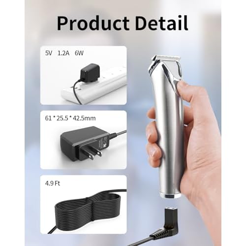 Superer 5V Charger Replacement for Wahl Trimmer Models 9864SS, SS2L, WSS3L, 9818A, 5616L, 3026018, 9898, 9899-100, 9899, 9864, 5708, 9895, 9886, 9886-600, 3024497 Lithium Ion Beard Trimmer Cord