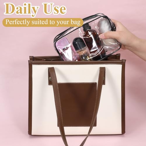 36Pcs Clear Makeup Bags with Zipper, TSA Approved Cosmetic Bags Bulk for Travel Waterproof Toiletry Zipper Pouches Portable PVC Plastic Organizer Bag for Women Men