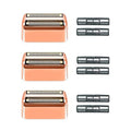 3 pack Professional Replacement Foil and Cutters for BaBylissPRO Barberology Double Foil Shaver, Compatible with BaBylissPRO Barberology FXFS2 Shaver£¬GoldRose Gold