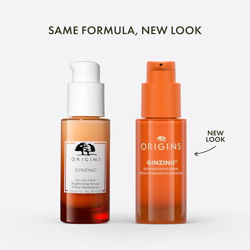 Origins GinZing Glow-Boosting Vitamin C Serum with Caffeine & Ginseng | Smoother Skin & Less Visible Pores, 1 Fl Oz