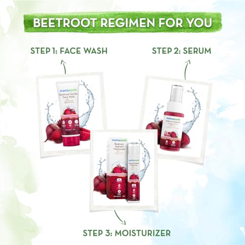 Mamaearth Beetroot Hydraful Essence Face Serum | Helps Give Natural Pink Glow & Long Lasting Hydration with Hyaluronic Acid | Keeps Skin Soft & Supple | 1.69 Fl Oz/50ml