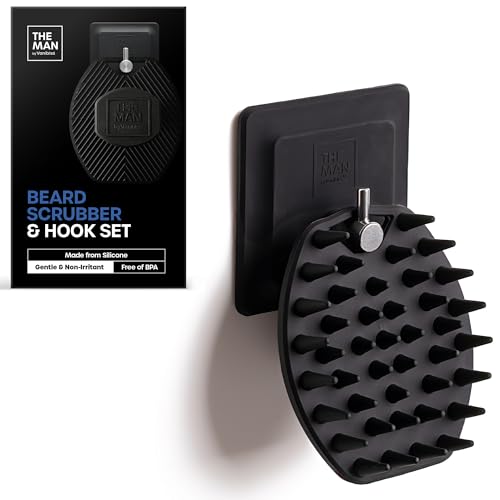 The Man Silicone Beard Scrubber for Men - Beard Cleansing Brush & Exfoliator for Men, Removes Beardruff & Deep Cleans, Beard Washing Brush & Growth Accessories (1 Pack)