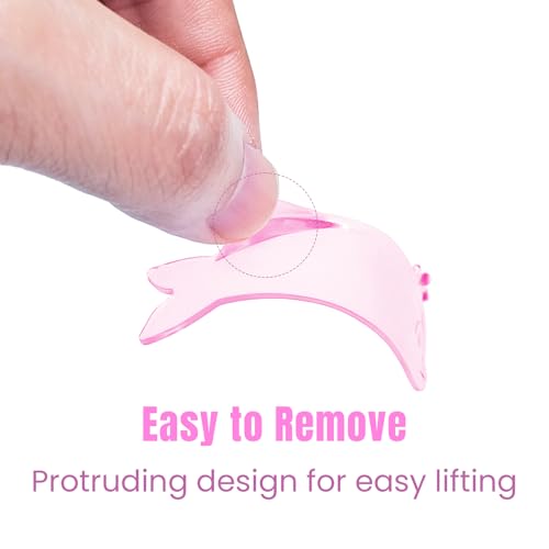 Libeauty Flat Lash Lift Shields, Ultra Thin Korean Flat Shields for Step 1 Perm/Lift, Flexible Use as Eye Patches or Lift Ribbon, Dolphin-Shaped Design for Easy Pick Up
