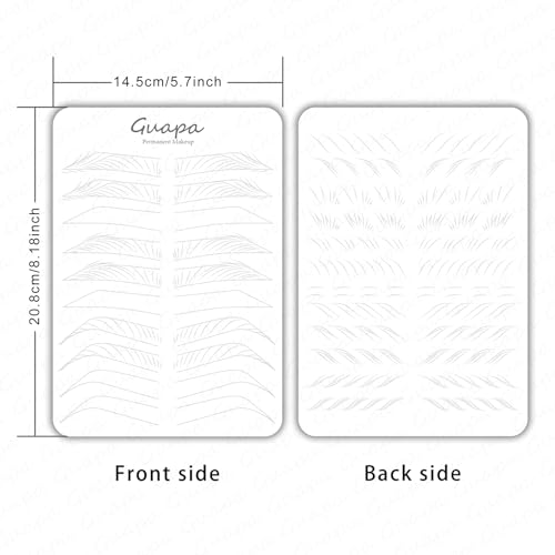 3 pcs White Microblading Hairstroke Practice Skin Hair strokes Pattern Pre-printed Silicone Practice Pad Combo Brow Practice Skin Permanent Makeup Eyebrow Tattoo Latex (White Skin-Hair Strokes)