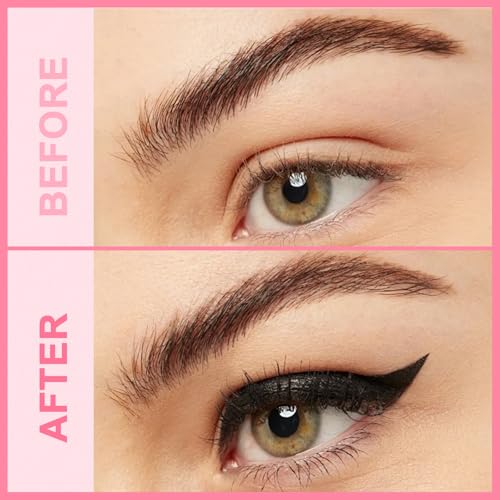 iMethod Liquid Eyeliner - Waterproof Eyeliner 2-in-1 Dual-Ended Eye Liner with Precise Brush-Tip and Thick Tip, Black Liquid Liner Pen, Matte Finish, Long Lasting, Smudge-proof, Transfer-proof, Black