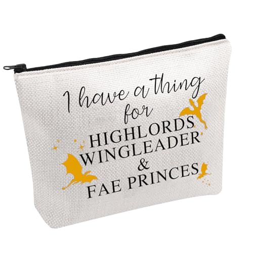 UJIMS 4th Wing Merch Fantasy Book Romantasy Dragons Rider Makeup Bag Dragons Lover Gifts Fantasy Reader Gift (HighlordsWingleader)