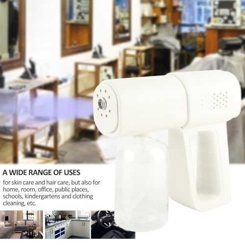 Nanometer Sprayer Machine, Rechargeable Blue Light Sprayer with Electrostatic Atomizer, Cordless Handheld Steam Gun for Skin Hair Home Office Public Places