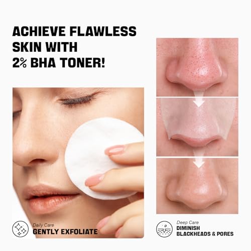 Salicylic Acid Toner, Blackhead Remover, BHA Liquid Exfoliant (CICA, 3.38OZ, Travel Size), ZealSea Pore Minimizer for Face, Gentle Alcohol Free BHA Toner for All Skin with Niacinamide, Redness Relief