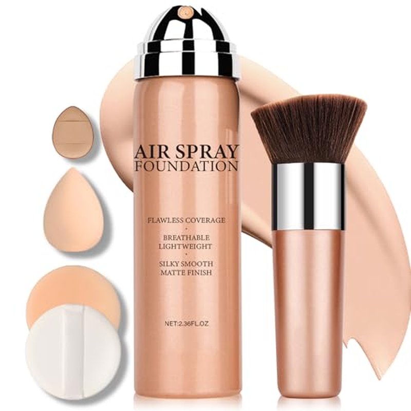 Magic Minerals Airbrush Foundation Makeup Spray Silk Flawless Foundation Mist Makeup Full Coverage Foundation Breathable Long Lasting Natural Matte Finish for Mature Skin(Natural)