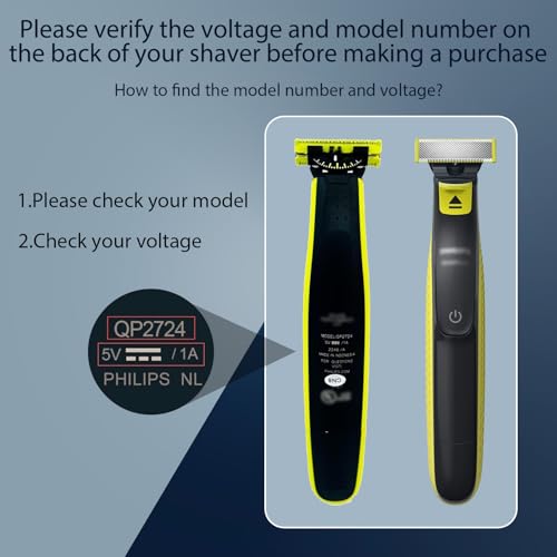 5V Charger Fit for Philips Norelco One Blade 360 QP2834 QP2724 MG7910 MG5910 MG9510 QP4631 QP6542 QP6552 QP4530 QP1924 QP1324 MG3919 Wet & Dry Shaver Series 2000 2400 Electric Trimmer Razor