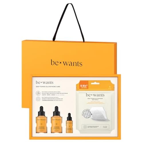 [K-Beauty] bewants Deep Toning Glutathione Ampoule Serum | Korean Skincare with Vitamin C & Calendula Extract, 1.01 fl.oz & Bewants Deep Toning Glutathione Spot Patch