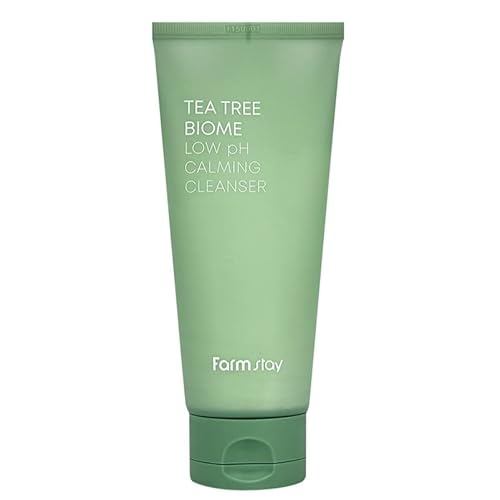 FARMSTAY Tea Tree Biome Low pH Calming Cleanser - Daily Facial Cleanser for Sensitive Skin, Korean Skin Care, Hydrating and Soothing Face skin, Acne Free Cleansing Foam, Gentle Facial Cleanser, for