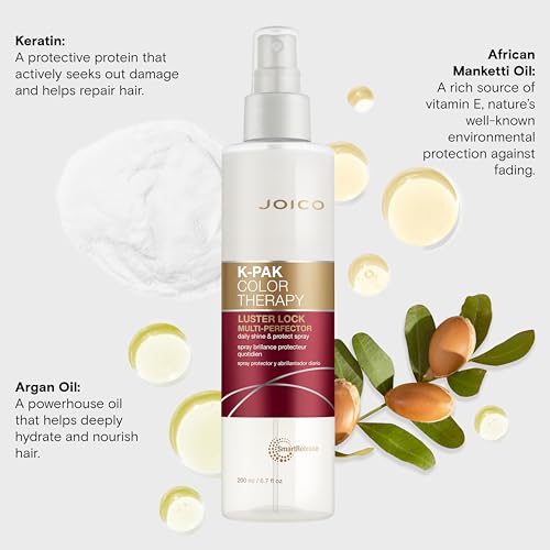 Joico K-PAK Color Therapy Luster Lock Multi-Perfector Daily Shine & Protect Spray | For Color-Treated Hair | Instantly Detangle | Control Frizz | Boost Shine | With African Maketti & Argan Oil