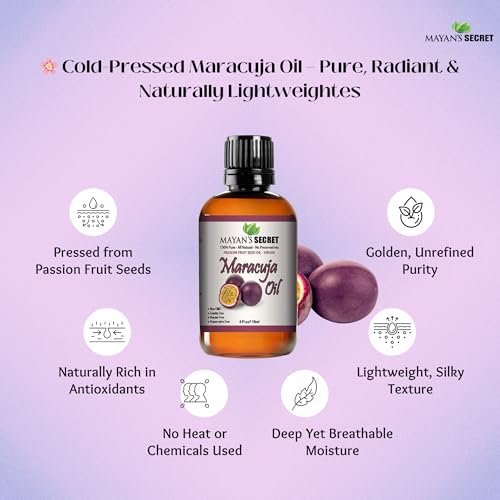 Mayan's Secret Passion Fruit Seed oil Maracuja Oil 100% Pure/Natural/Cold Pressed/Undiluted 4oz (Maracuja Oil (Passion Fruit), 4oz)