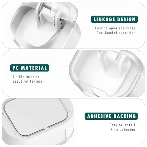 Razor Holder for Shower, 2 Pcs Plastic Razor Holders with Cover for Shower Wall, Waterproof Shaver Holder for Shower, Self Adhesive Waterproof Razor Rack for Bathroom, Wall Mounted Razor Holder