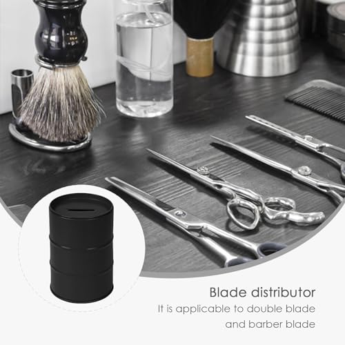 Linkidea Safety Razor Blade Removal Container Box, Metal Razor Removal Box, Safe Bank for Storing Used Blades (Black)