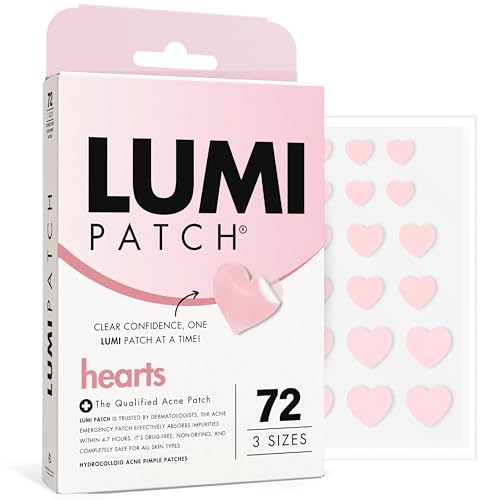 for Acne - 72 Hydrocolloid Heart-Shaped Pimple Patches | Dermatologist Approved, for Teens & Adults