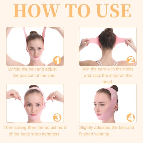V Line Lifting Mask, V Shaped Face Mask, V Shaped Contouring Face Mask, Face Lifting Strap, Face Toning Belts, Jaw Exerciser, Washable and Reusable