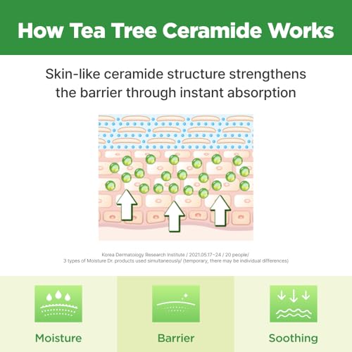 ISOI Moisture Dr. Mask Pack, Hydrating & Soothing Korean Sheet Mask for Face with Tea Tree, Ceramide & Hyaluronic Acid, Nourishing Skin Barrier Care, Korean Skin Care (10EA)