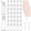 150 Pcs 1 Oz Travel Bottles, Clear Refillable Containers with Flip Caps, Include 5 Plastic Funnels & 3 Label Stickers, Portable Empty Cosmetic Bottles for Shampoo, Body Wash, Face Cream, Toiletries