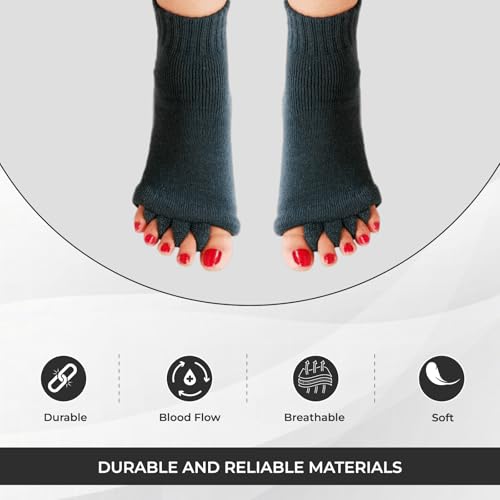 Happy Feet Toe Separator Socks - Comfortable Alignment Socks ? Washable Massage Socks