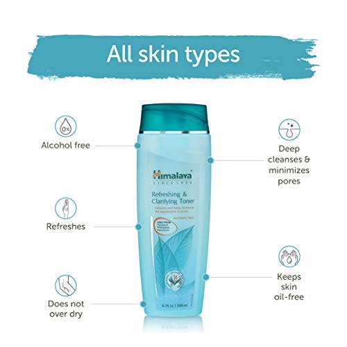 Himalaya Refreshing & Clarifying Toner for Clear Skin and a Deep Clean, Recedes Oil & Minimizes Pores, 6.76 oz (Pack of 2)