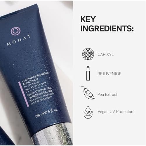 MONAT Volumizing Revitalize Conditioner Infused with Rejuveniqe - Lightweight Hair Volumizing Conditioner for Fine, Flat Hair, for Softness and Shine - Net Wt. 178 ml ? 6 fl. oz.