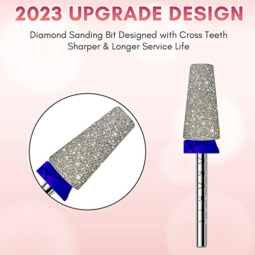 Makartt Tapered Barrel Carbide Diamond Sanding Buffer Bit Bundle 5 in 1 Tungsten Carbide Nail Drill Bit, Safety Cuticle Buffer Bit, Under Nail Cleaner Bit