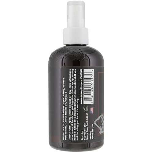 Suavecito Bay Rum Aftershave 8 oz. Pump Spray Bottle - Soothes and hydrates Skin, Prevents Irritation, Helps You Feel Refreshed & Revitalized - Subtle Masculine Fragrance Throughout The Day