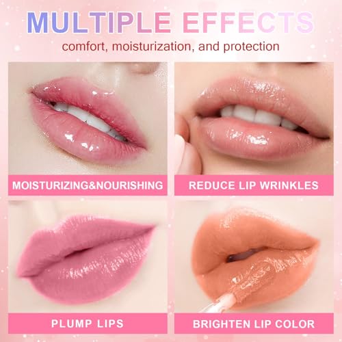 2025NEW-6 Colors Lip Tint Stain Set,Moisturizing and Hydrating Lip Gloss Pack, Non-sticky Fat Oil Lipgloss,Clear Lip Gloss and Glow Lip Oil for Woman£¨02#£©
