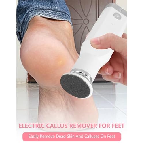 Electric Foot Callus Remover, Dioche 650 RPM Electric Foot File, Adjustable Speed, USB Charging, Removable and Washable, with 60pcs Replacement Sandpaper Disk, for Dead Cracked Hard Skin Calluses
