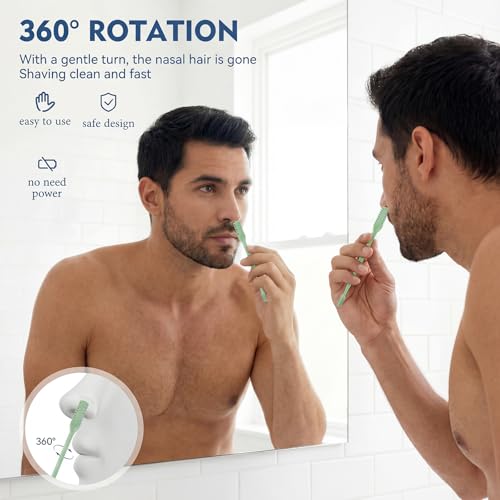 4Pcs 2-in-1 Nose Hair Trimmer Nasal Hair Cutter 2025 Upgraded Double Sided + 2 Sizes Portable 360¡Æ Rotating Manual Nose Hair Remover Easy to Clean