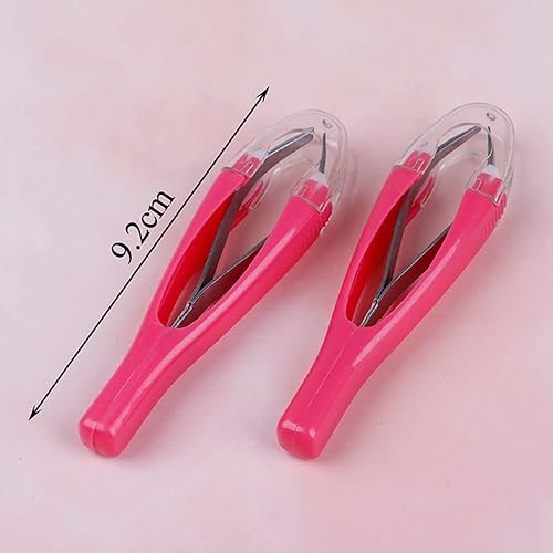 Pink Eyebrow Tweezer, Retractable Eyebrow Pinch Clip Clamps, Slant Tip Trimming Hair Removal Makeup Tool, Automatic Tweezer Tweezers