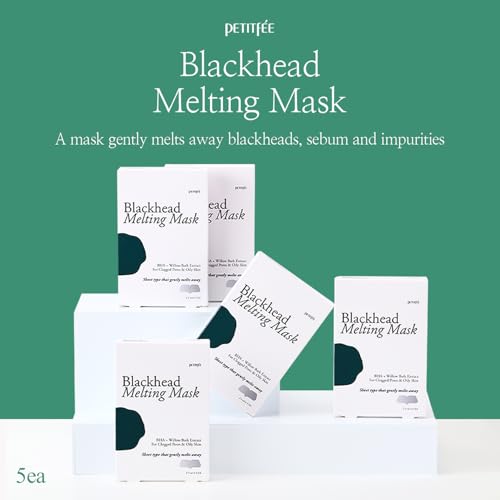 Blackhead Melting Mask 5ea - Gentle Nose Mask for Blackhead Dissolving, Pore Tightening, Exfoliating with BHA, Salicylic Acid, Centella Asiatica, Oil Control