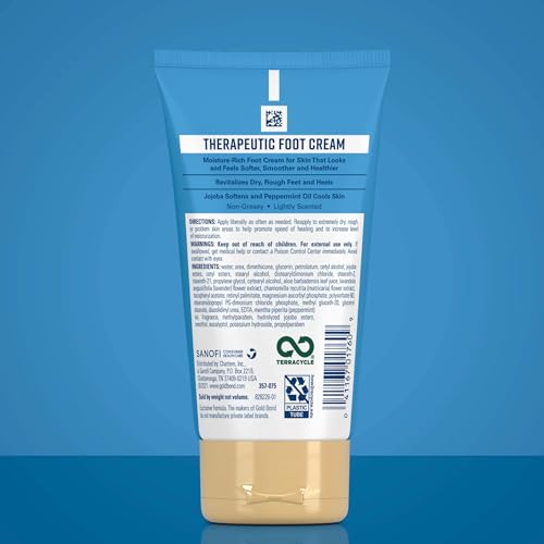 Gold Bond Therapeutic Foot Cream, 4 oz., With Jojoba & Peppermint Oil, Foot Moisturizer