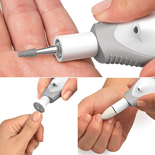 Pure Enrichment PureNails 10-Piece Professional Manicure and Pedicure Kit - Electric Nail Drill Set for Salon-Quality Grooming at Home - 7 Nail Drill Bits, 2 Speeds, LED Grooming Light and Storage Bag