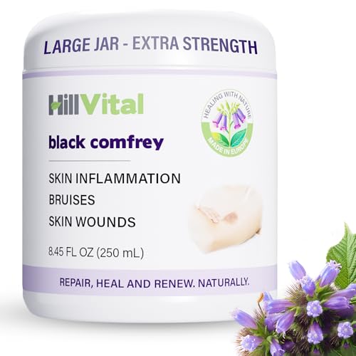 HillVital Comfrey Balm for Everyday Bruise Care ? 8.45 fl oz (250 ml) Large Jar ? Herbal Premium Topical Balm with Comfrey Root Extract for Active Lifestyle & Post-Activity Care