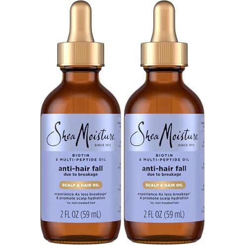 SheaMoisture Scalp & Hair Oil, Anti-Hair Fall for Healthy Looking and Moisturized Scalp, with Biotin & Multi-Peptide ScalpBoost Technology, 2 oz,(Pack of 2)
