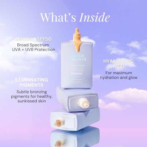 Naked Sundays CabanaGlow¢â Sheer Tint SPF 50 ? Lightweight Sunscreen Serum with Non-Nano Zinc, Hydrating Skincare Ingredients & Natural Radiant Glow