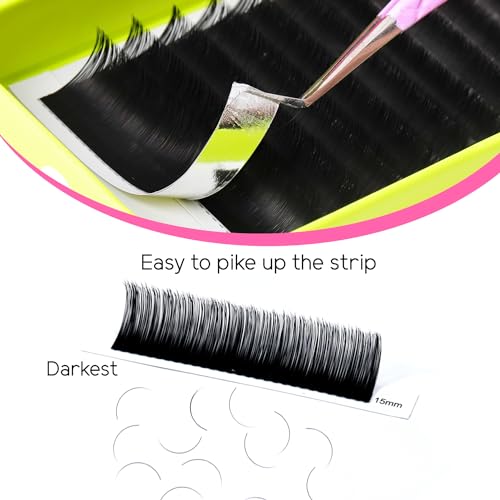 TDANCE Cashmere Lash Extensions Super Matte Black Volume Lash Extension C CC D DD B J L Curl 0.03-0.2mm Thickness Classic Lash Extensions Eyelash Extensions Professional Salon Use(0.05-DD,8-15 mm)