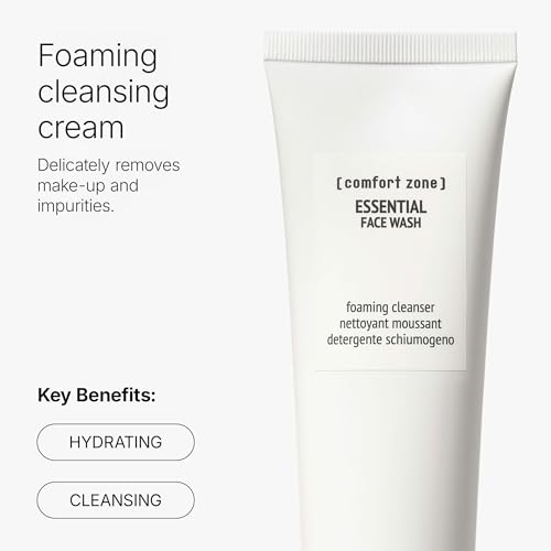 [ comfort zone ] Essential Face Wash, Foaming Cleanser, Remove Impurities, Gentle Makeup Removal