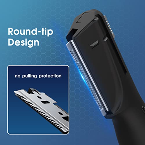 Upgraded Eyebrow Trimmer, Precision Detailer Battery-Operated Eyebrow Razor and Shaper, Electric Facial Hair Trimmer with Comb, Dual-Blade Grooming Tool, No Pulling Sensation