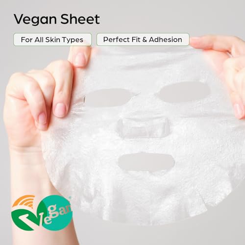 SUN & GLOW VEGAN COLLAGEN MASK Including Natural Elements Fermented 7-Layer Hyaluronic Acid Complex Soothing and Moisturizing Skin Korean Home Skincare Mask (0.88oz 25g 5Packs)