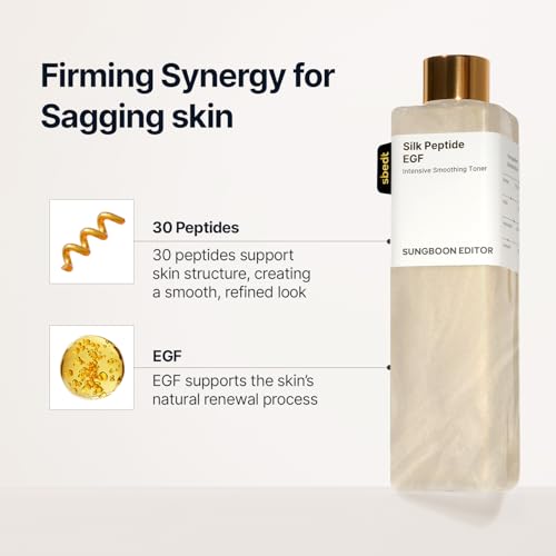 SUNGBOON EDITOR Silk Peptide EGF Facial Toner with Copper Peptides for Sensitive Skin | Moisture & Smoothing Care for fine Lines | Firm-Looking Radiance | Korean Skincare 10.14 fl oz (Pack of 2)