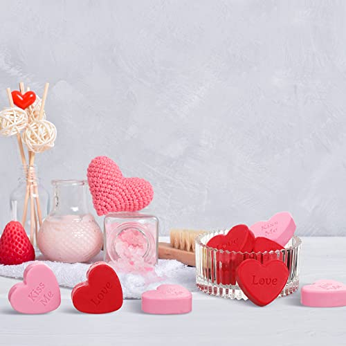 Jetec 24 Pcs 2 Inch Heart Soap Gift Wedding Party Favors Colorful Soaps Bridal Shower Gifts Mini Love Heart Handmade Bath Gifts for Wedding Guest Baby Shower Bridal Party