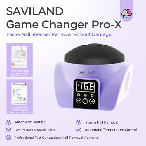 SAVILAND Nail Polish Remover Steam: Electric Steam Machine for Acrylic Gel Polish Removal Removal Nail Soaking Bowl Nail Polish Remover Soak off Bowl Nail Art Tool- Home & Salon Use
