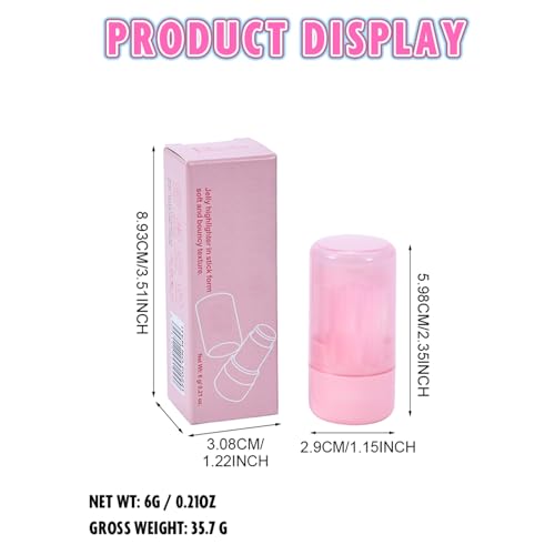 2pcs-Highlighter Stick Makeup, Shimmer Stick for Face & Body, Easy Blend & Long Lasting, Multi-Use Cream Highlighter Makeup for All Skin Types(#02+#03)
