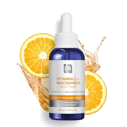 Pili Vitamin C Serum with Niacinamide & Organic Silicon ? Brightening, Hydrating & Anti-Aging Face Serum for All Skin Types, Including Oily & Acne-Prone Skin ? 1 fl oz