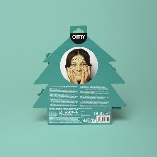 Omy Christmas Face Stickers | Enhance Your Look with 85 Festive and Repositionable Stickers | Skin-Safe and Dermatologically Tested | Add Holiday Cheer to Your Look at Any Ages