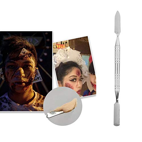 Wax Spatula, Stainless Steel Double-Ended Scar Wax Spatula Applicator Special Effects FX Makeup Tool(S)